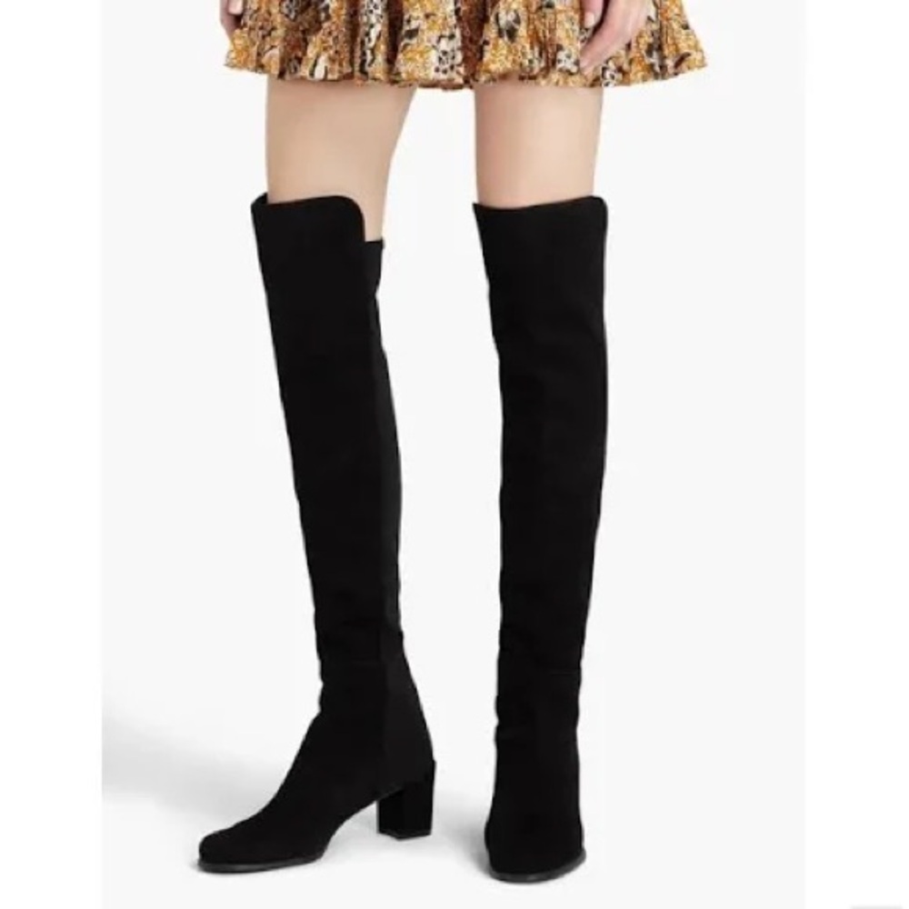 Stuart Weitzman 5050 Over The Knee Suede Block Heel Boots